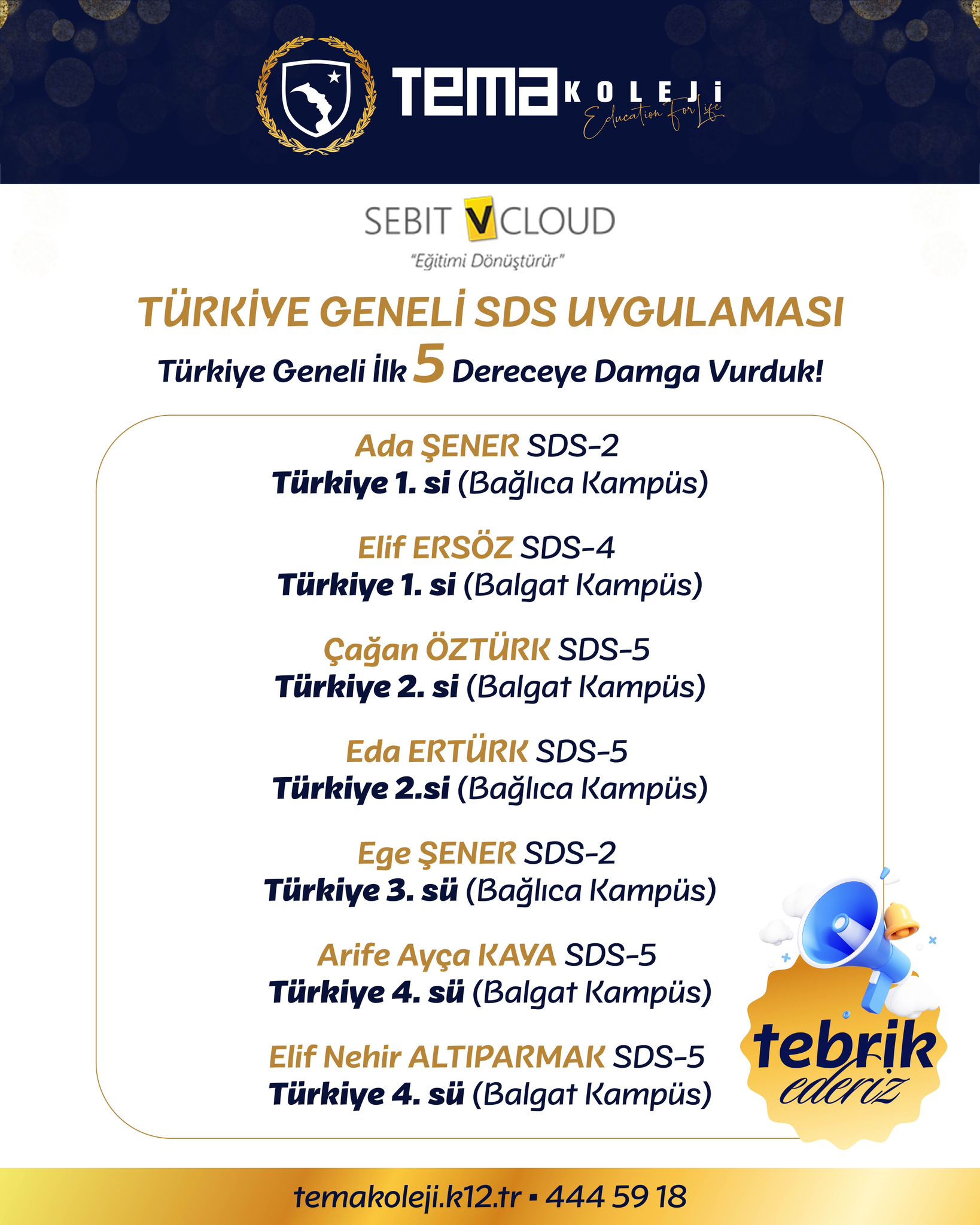 SDS Türkiye Geneli Sıralamamız
