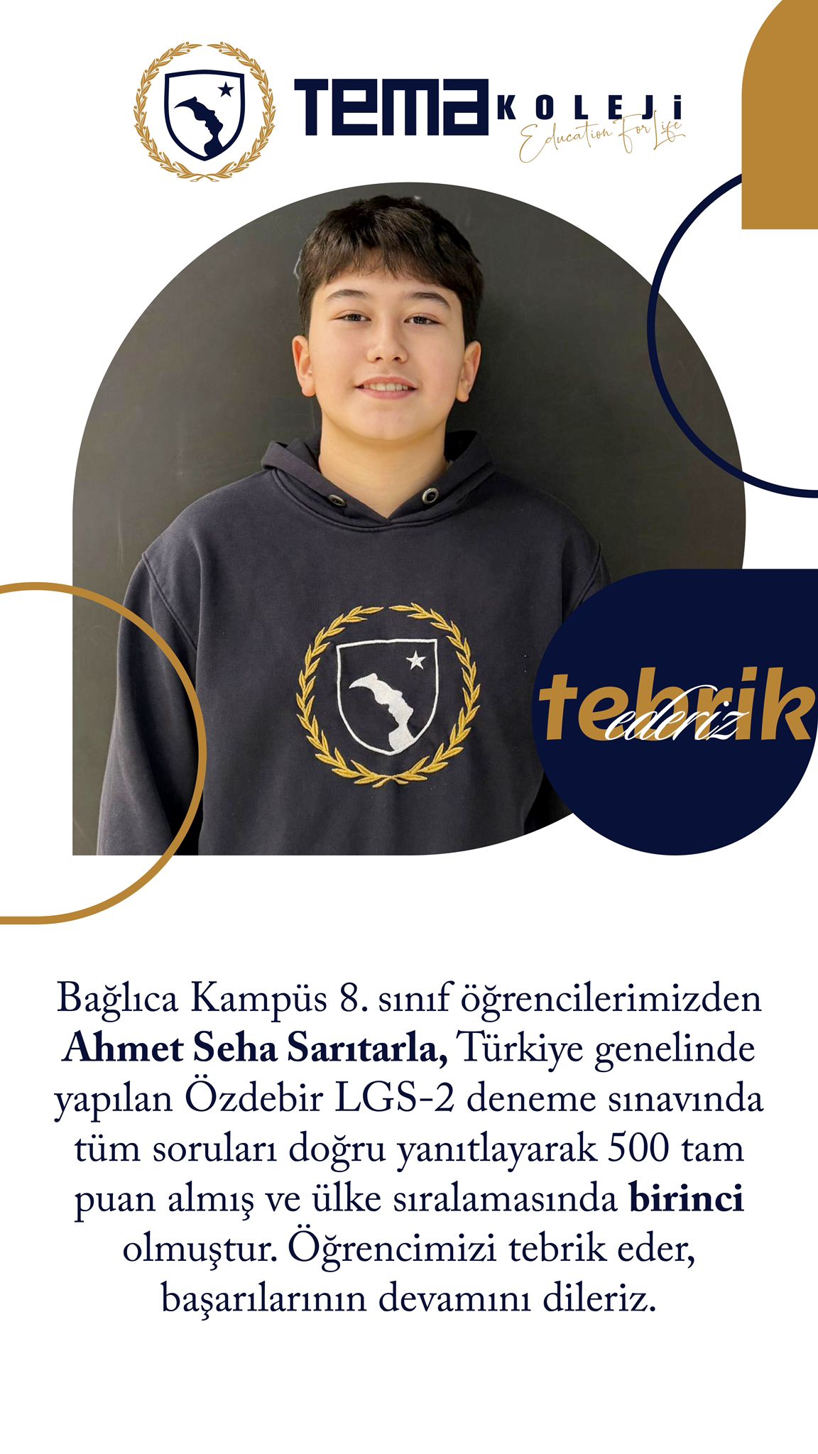 Türkiye Geneli Özdebir LGS-2’de Büyük Başarı: Öğrencimizden Tam Puan