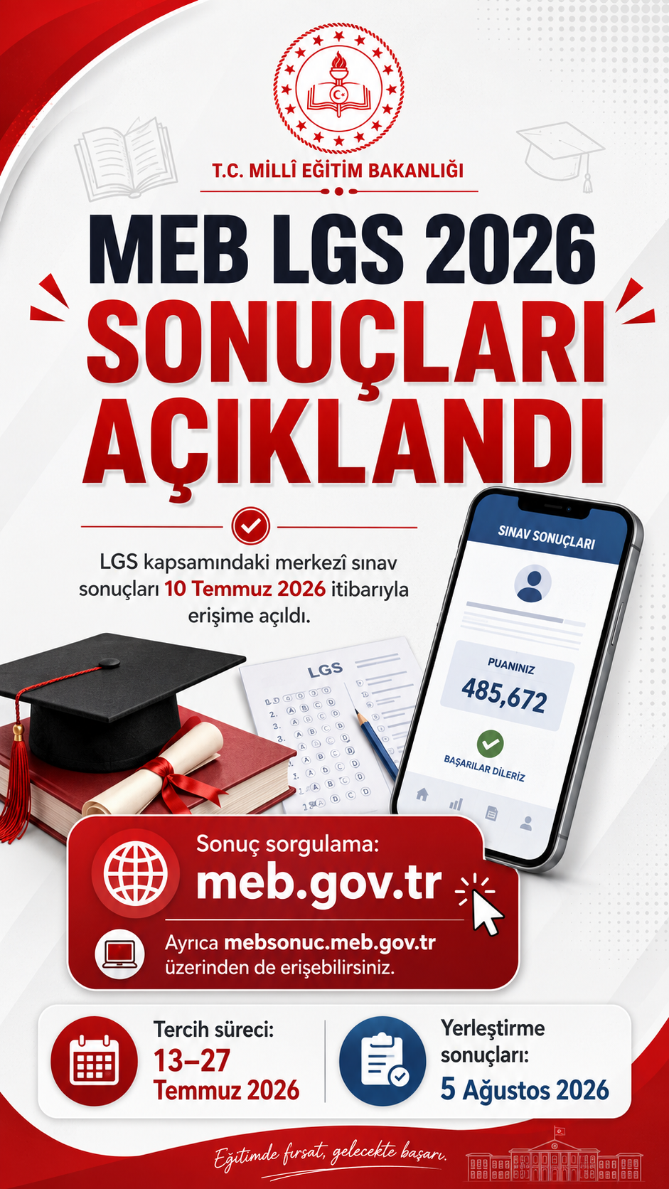 LGS 2026 Sonuçları açıklandı.
