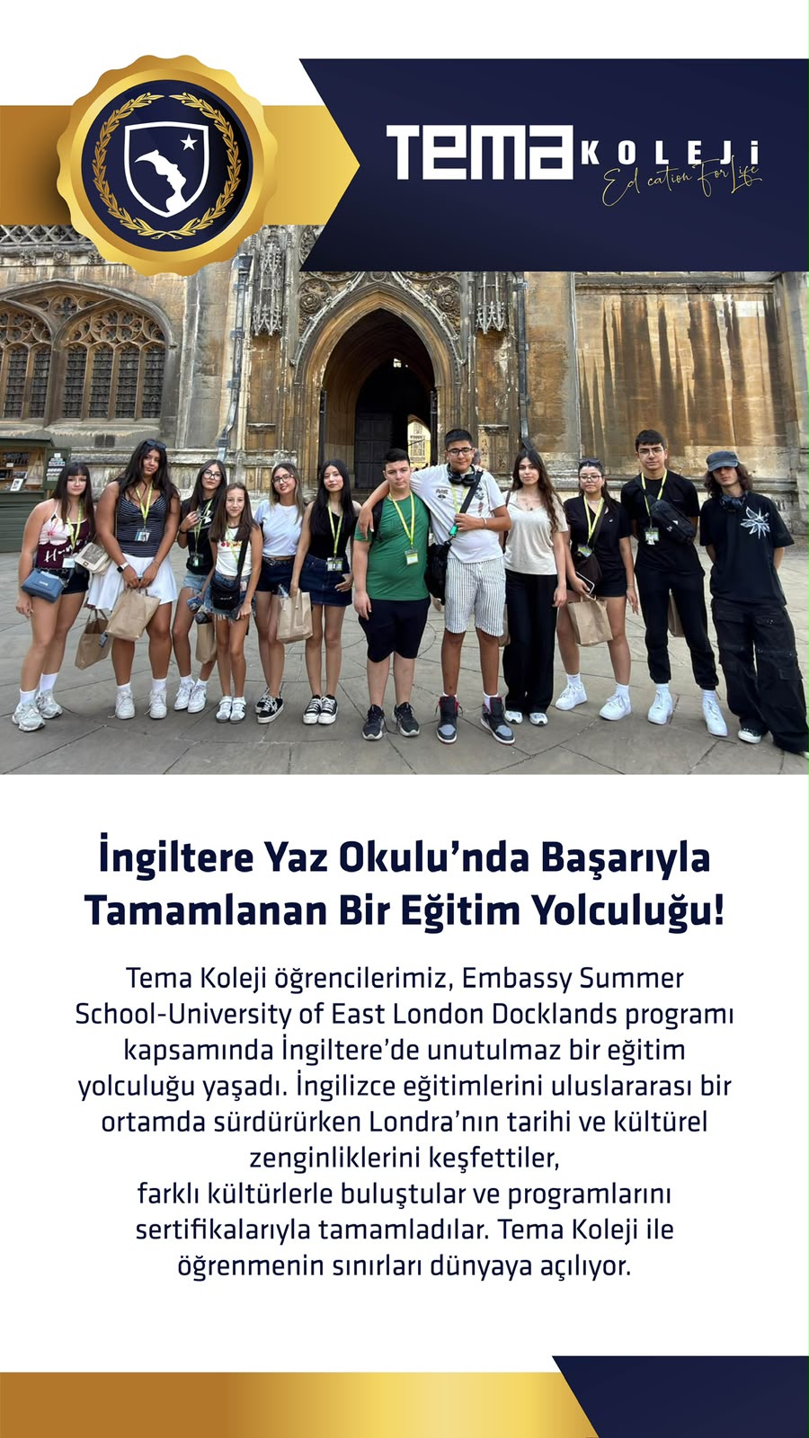 İngiltere Yaz Okulunda Başarıyla Tamamlanan Bir Eğitim Yolculuğu